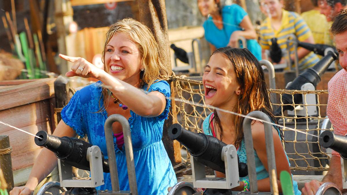 mother and daughter having fun at silver dollar city